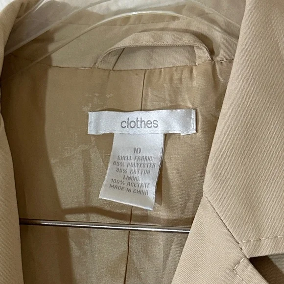 Clothes London Beige Trench Coat – Size 10, Belted Longline Classic Style‎ - Picture 3 of 13